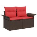 vidaXL Súprava záhradných pohoviek 6 ks Hnedá [Syntetický]: Poly Ratan