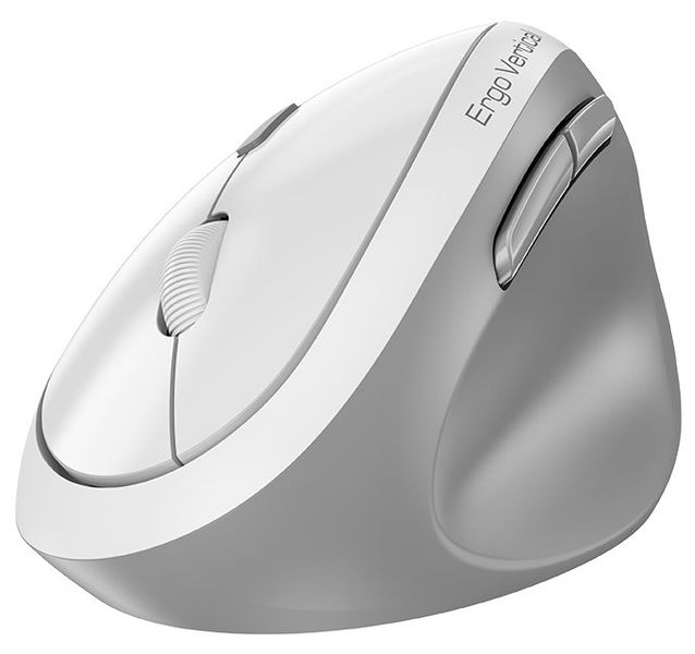 GENIUS Ergo 8350S White Grey/ vertikálne/ 2400 dpi/ bezdrôtová 2,4GHz+BT 5.3/ 6 tlačidiel/ Copilot/ tichá/ bielosivá
