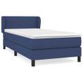 vidaXL Posteľný rám boxspring s matracom modrý 90x190 cm látka