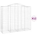 vidaXL Oblúkové gabiónové koše 12 ks 200x50x160/180 pozinkované železo