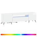 vidaXL LED TV kabinet Biela s vysokým leskom Kompozitné drevo