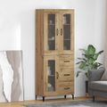 vidaXL Highboard Remeselný dub 69,5 x 34 x 180 cm Kompozitné drevo