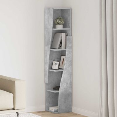 vidaXL Rohová skrinka 27,5x27x140cm Kompozitné drevo Betónová šedá