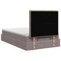 vidaXL Ottoman posteľ s matracom a LED Sivohnedá 120 x 200 cm Látka