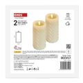 LED dekorácia – vosková sviečka, 17 cm, 2x AAA, vnútorná, teplá biela, 2 ks, časovač