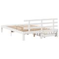 vidaXL Posteľný rám so zásuvkami biely 135x190 cm borovicový masív