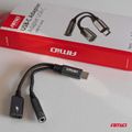 Adaptér USB-C rozdeľovací na USB-C + Mini-Jack 3,5mm 10cm AMiO-04295