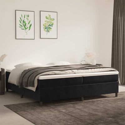 vidaXL Posteľný rám s boxspringom čierny 200x200 cm zamat
