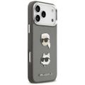 Puzdro Karl Lagerfeld FW Grainovaná Karl & Choupette Heads Pins & Logo pre iPhone 17 Pro Max sivá