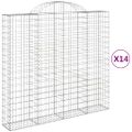 vidaXL Oblúkové gabiónové koše 14 ks 200x50x180/200 pozinkované železo
