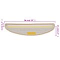 vidaXL Schodové rohože 15 ks 56x17x3 cm krémové, polkruhové