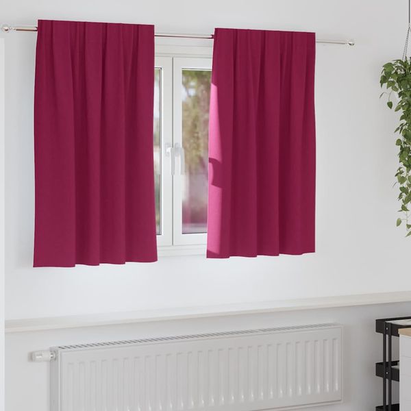 vidaXL Záclony na zatemnenie s krúžkami 2 pcs Víno červené