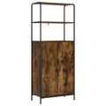 vidaXL Highboard Dymový dub 40 x 33 x 161 cm Kompozitné drevo