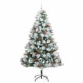 vidaXL Umelý vianočný stromček Zelená a biela 240 cm PVC, kov a plast