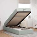 vidaXL Rám postele s matracom 2 ks Svetlosivá Zamat