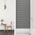 vidaXL Nástenné panely 12 ks sivé 90x15 cm umelá koža 1,62 m²