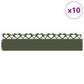 vidaXL Obrubníky trávnika 10 ks 103 x 0,05 x 22 cm Oceľ Olivovo zelená