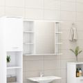 vidaXL Skrinka so zrkadlom, biela 80x20,5x64 cm, spracované drevo