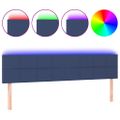 vidaXL Čelo postele s LED modré 180x5x78/88 cm látka