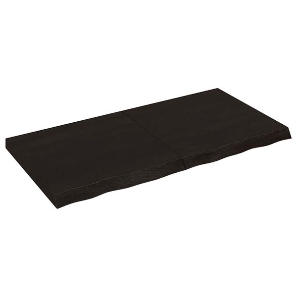 vidaXL Stolová doska tmavohnedá 120x60x(2-6) cm ošetrený dubový masív