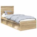 vidaXL Rám postele Sonoma dub 75 x 190 cm Masívne borovicové drevo