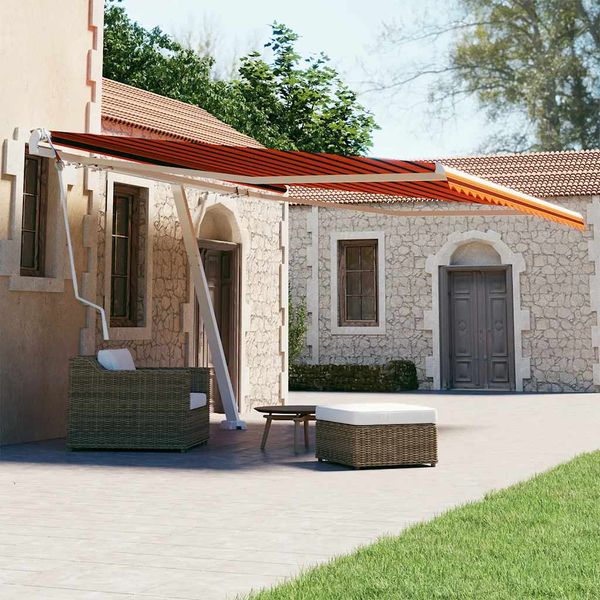 vidaXL Stojaca automatická markíza 400x300 cm oranžovo-hnedá