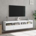 vidaXL TV nástenné skrinky s LED svetlami 2 ks biele 80x30x40 cm