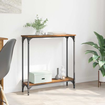 vidaXL Konzolový stôl Staré drevo 75 x 22,5 x 75 cm Kompozitné drevo