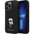 Obal Karl Lagerfeld pre iPhone 14 Pro 6,1" KLHCP14LSMHKNPK čierny HC Silicone Ikonik Metal Pin