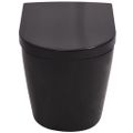 vidaXL Keramické závesné WC, čierne