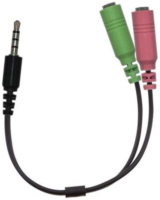 GENIUS ACC-100 audio adaptér 2x ženský 3,5 mm jack na 1x mužský 3,5" jack Redukcia, zásuvka 3,5 mm jack - 2x zásuvka 3,5 mm jack, pre headsety, 24 cm, čierna