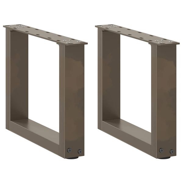 vidaXL Nohy konferenčného stolíka v tvare U, 2 ks, prírodná oceľ, 40 x (30-31) cm, oceľ