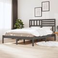 vidaXL Posteľný rám sivý 150x200 cm King Size borovicový masív