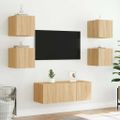 vidaXL TV nástenné skrinky s LED svetlami 2 ks dub sonoma 30,5x35x30cm