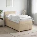 vidaXL Posteľ boxspring s matracom Krémová 100 x 200 cm Látka