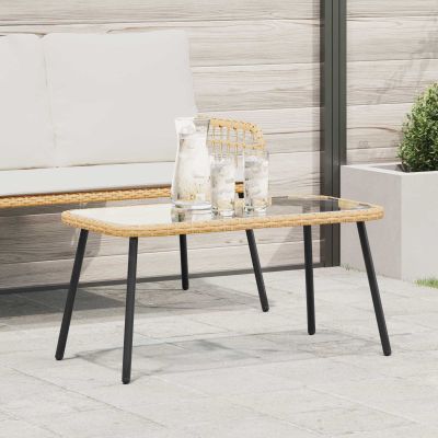 vidaXL Konferenčný stolík Hnedá a čierna 90 x 45 x 43 cm polyratan