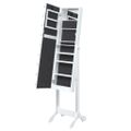 vidaXL Voľne stojace zrkadlo s LED, biele 34x37x146 cm