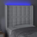 VidaXL Čelo postele biele 103x16x118/128 cm umelá koža