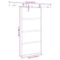 vidaXL Posuvné dvere s kovaním čierne 102,5x205 cm tvrdené sklo