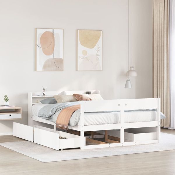 vidaXL Posteľ s matracom biela 120x200 cm borovicový masív