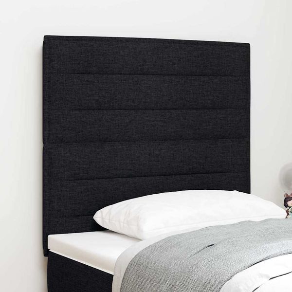 vidaXL LED hlavová doska s LED pásikmi Čierny 90 cm látka