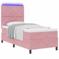 vidaXL LED box s pružinami s čelnou doskou Ružová 90 x 200 cm Zamat