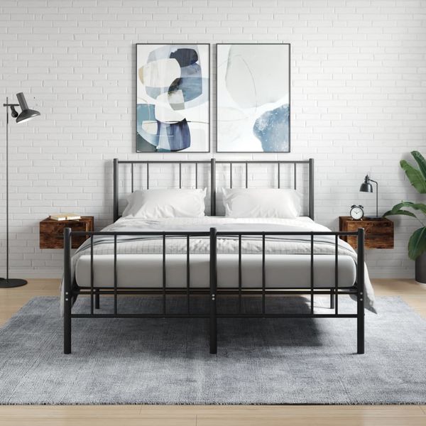 vidaXL Nástenné nočné stolíky 2 ks dymový dub 35x35x20 cm