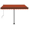 vidaXL Automatická markíza LED senzor vetra 350x250 cm oranžovo-hnedá