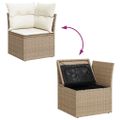vidaXL Súprava záhradných pohoviek 9 ks Béžová a krémová polyratan