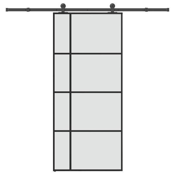 vidaXL Posuvné dvere s kovaním ESG sklo a hliník 90x205 cm
