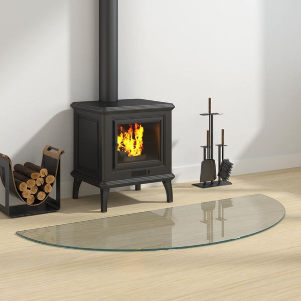 vidaXL Sklenená doska krbu Priehľadná 1200 x 500 mm Sklo