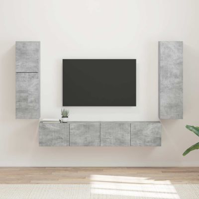 vidaXL Zostava TV skriniek 4 pcs Betónová šedá Kompozitné drevo