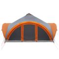 vidaXL Tipi stan Šedá a oranžová Pre 18 osôb Polyester a oceľ