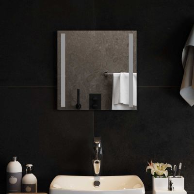 vidaXL Zrkadlo do kúpeľne s LED Priehľadná 40 x 40 cm tvrdené sklo
